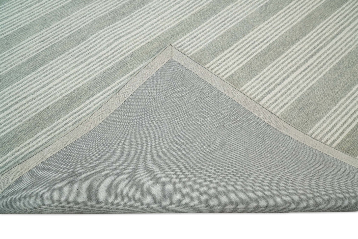 Alfombra moderna de lana gris y marfil, hecha a mano, de 5x8 y 8x10 | NAU001