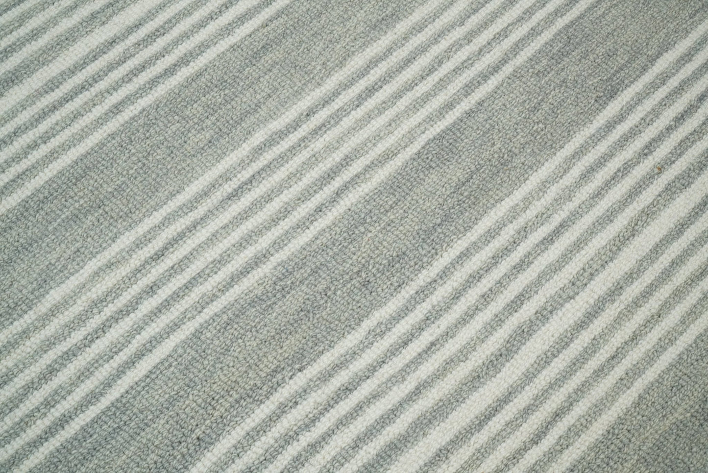 Alfombra moderna de lana gris y marfil, hecha a mano, de 5x8 y 8x10 | NAU001