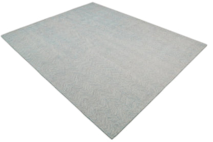 Alfombra moderna de lana rosa y gris, hecha a mano, de 5x8 y 8x10 | EVE002