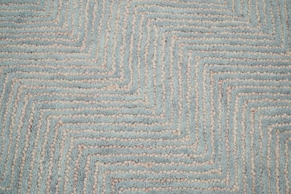 Alfombra moderna de lana rosa y gris, hecha a mano, de 5x8 y 8x10 | EVE002