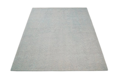 Alfombra moderna de lana rosa y gris, hecha a mano, de 5x8 y 8x10 | EVE002