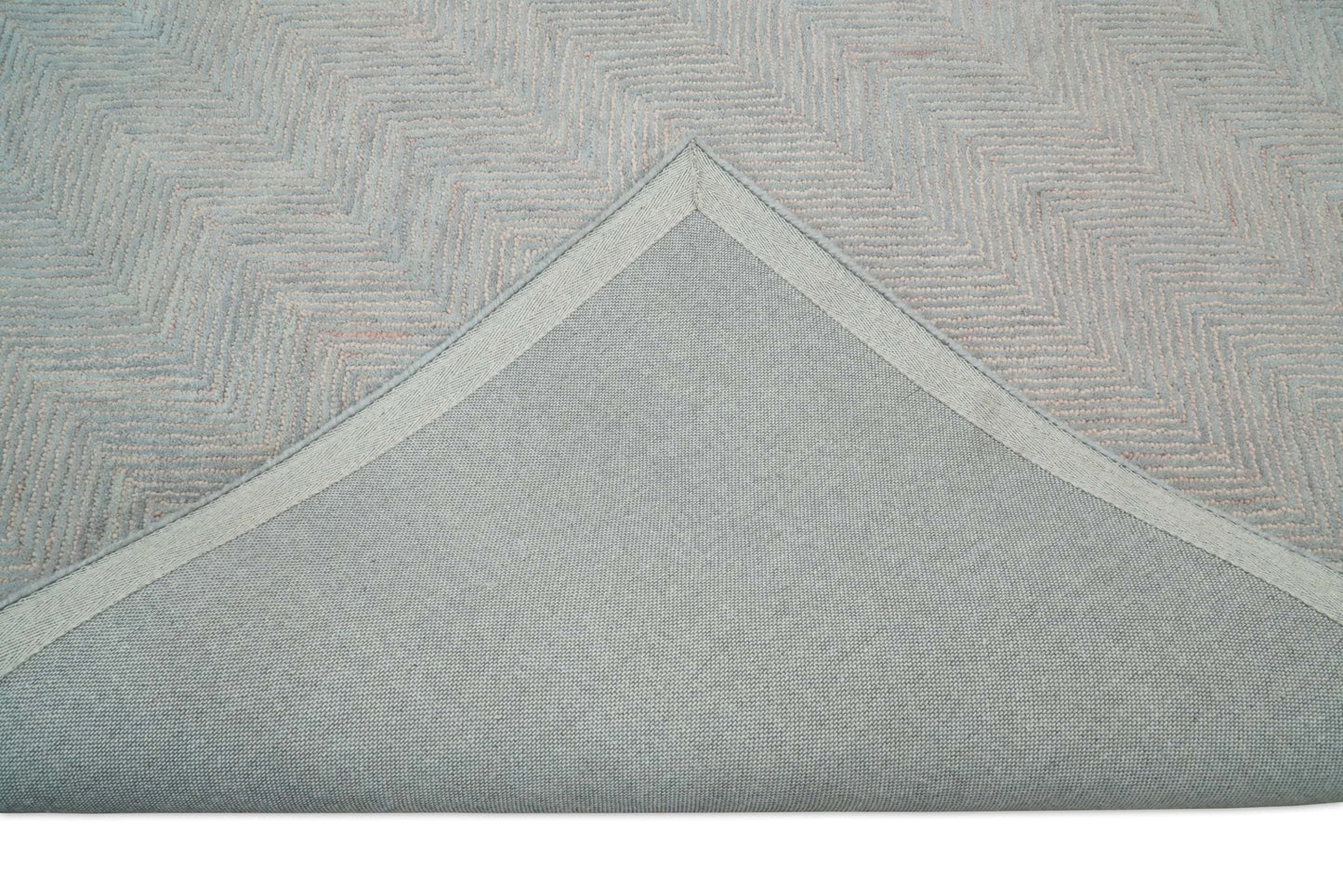 Alfombra moderna de lana rosa y gris, hecha a mano, de 5x8 y 8x10 | EVE002