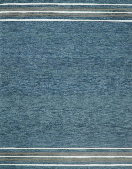5x8 and 8x10 Hand Made Woolen Modern Solid Blue Area Rug | NAU004 - Tampa Home & Garden Store