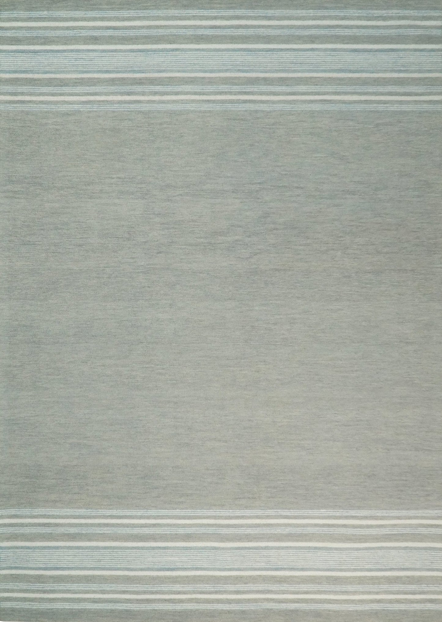 Alfombra de lana moderna de rayas marfil y gris, hecha a mano, de 5x8 y 8x10 | NAU003