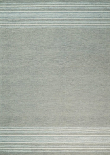 Alfombra de lana moderna de rayas marfil y gris, hecha a mano, de 5x8 y 8x10 | NAU003