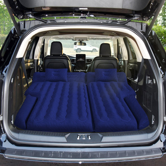 Umbrauto SUV Air Mattress 1.0 Navy blue inflatable bed in SUV rear cargo area on Tampa Home & Garden Store