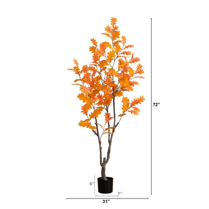 6' Artificial Autumn Oak Tree - Tampa Home & Garden Store