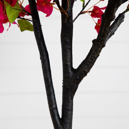 6’ Artificial Bougainvillea Tree with White Decorative Planter - Tampa Home & Garden Store