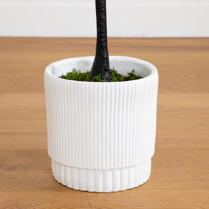 6’ Artificial Bougainvillea Tree with White Decorative Planter - Tampa Home & Garden Store