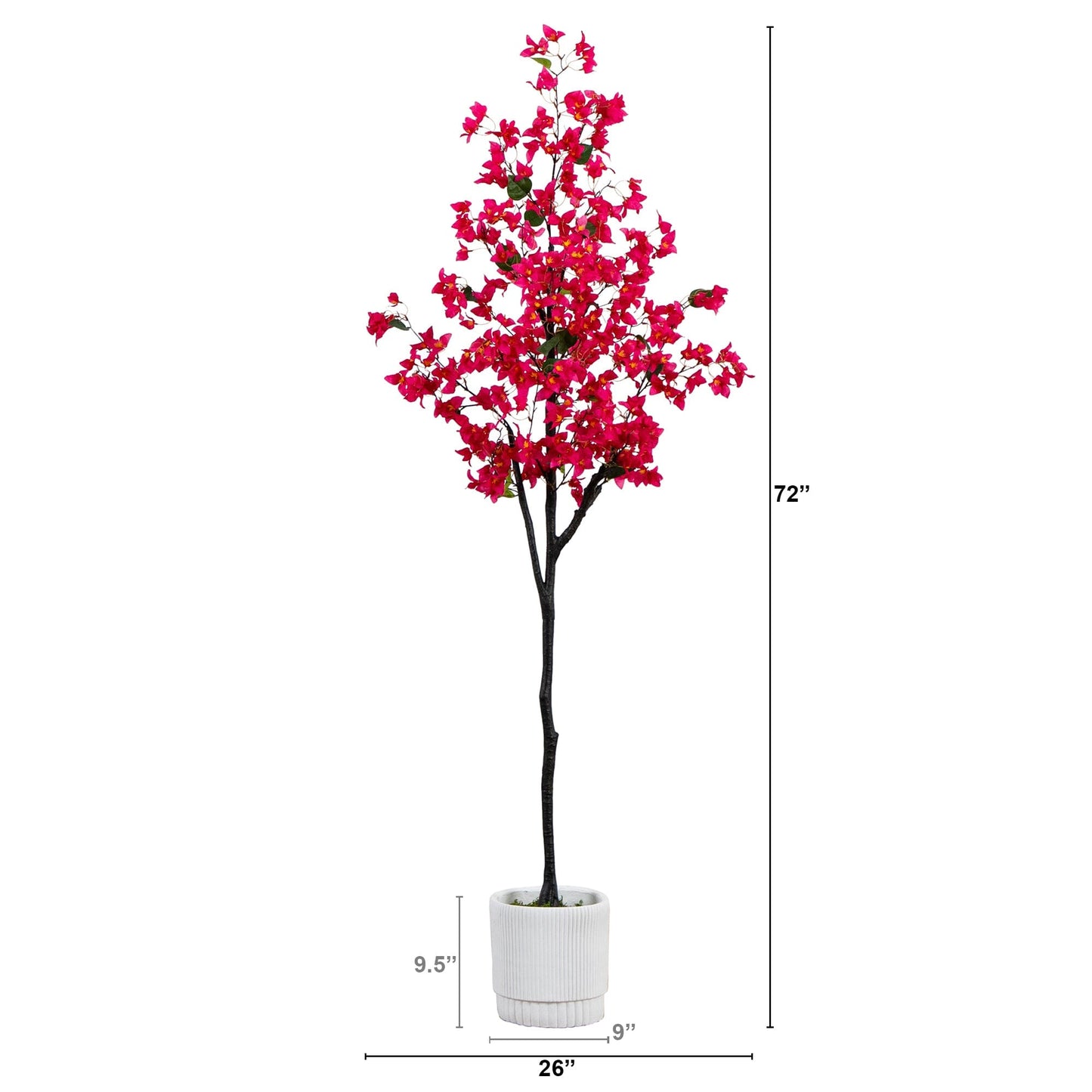 6’ Artificial Bougainvillea Tree with White Decorative Planter - Tampa Home & Garden Store