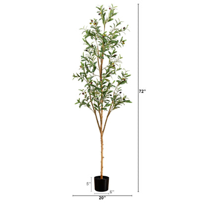 6’ Artificial Olive Tree with Natural Trunk - Tampa Home & Garden Store