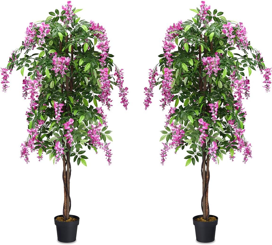 Árbol Artificial de Seda de Glicina de 1,8 m para Interiores y Exteriores - 1 pieza