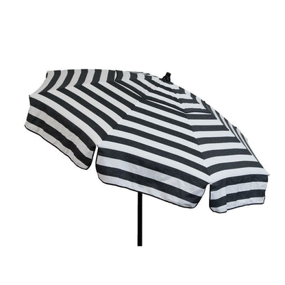 6 Foot Black White Stripe Drape Umbrella Manual Lift with Tilt - Tampa Home & Garden Store