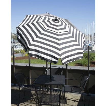 6 Foot Black White Stripe Drape Umbrella Manual Lift with Tilt - Tampa Home & Garden Store