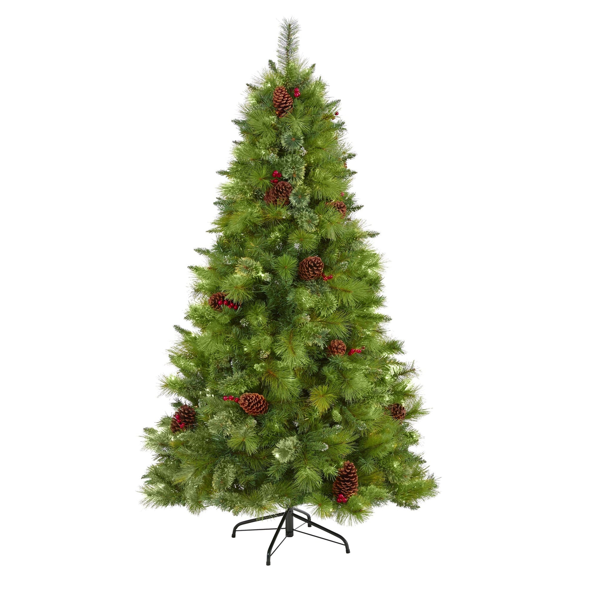 6’ Montana Mixed Pine Artificial Christmas Tree with Pine Cones, Berries and 814 Bendable Branches - Tampa Home & Garden Store