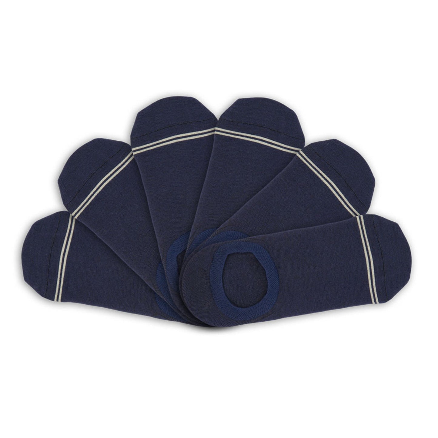 Heston Navy No Show Bamboo Comfort Socks 6 Pack
