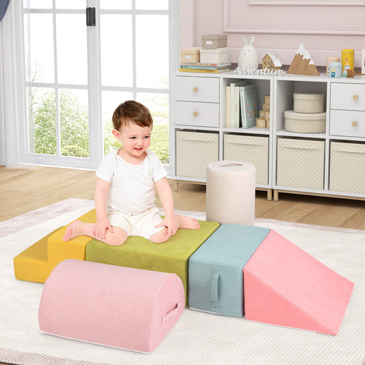 6-Piece Baby Climbing Blocks with 30D High-Density Foam and Carrying Handles - Tampa Home & Garden Store
