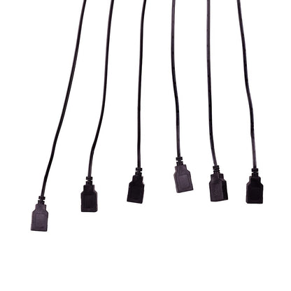 6 Port USB Extension Cord with 2 Amp Power Plug - Black - Tampa Home & Garden Store