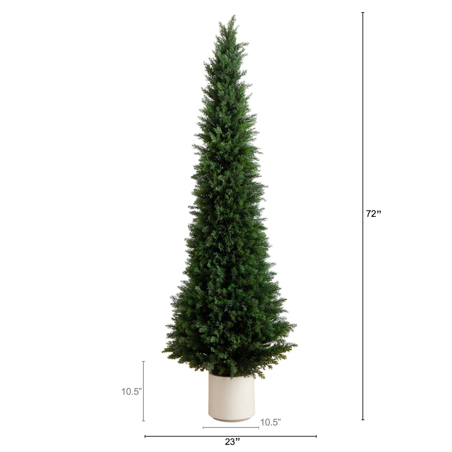 6’ UV Resistant Artificial Cedar Tree in Decorative White Planter (Indoor/Outdoor) - Tampa Home & Garden Store