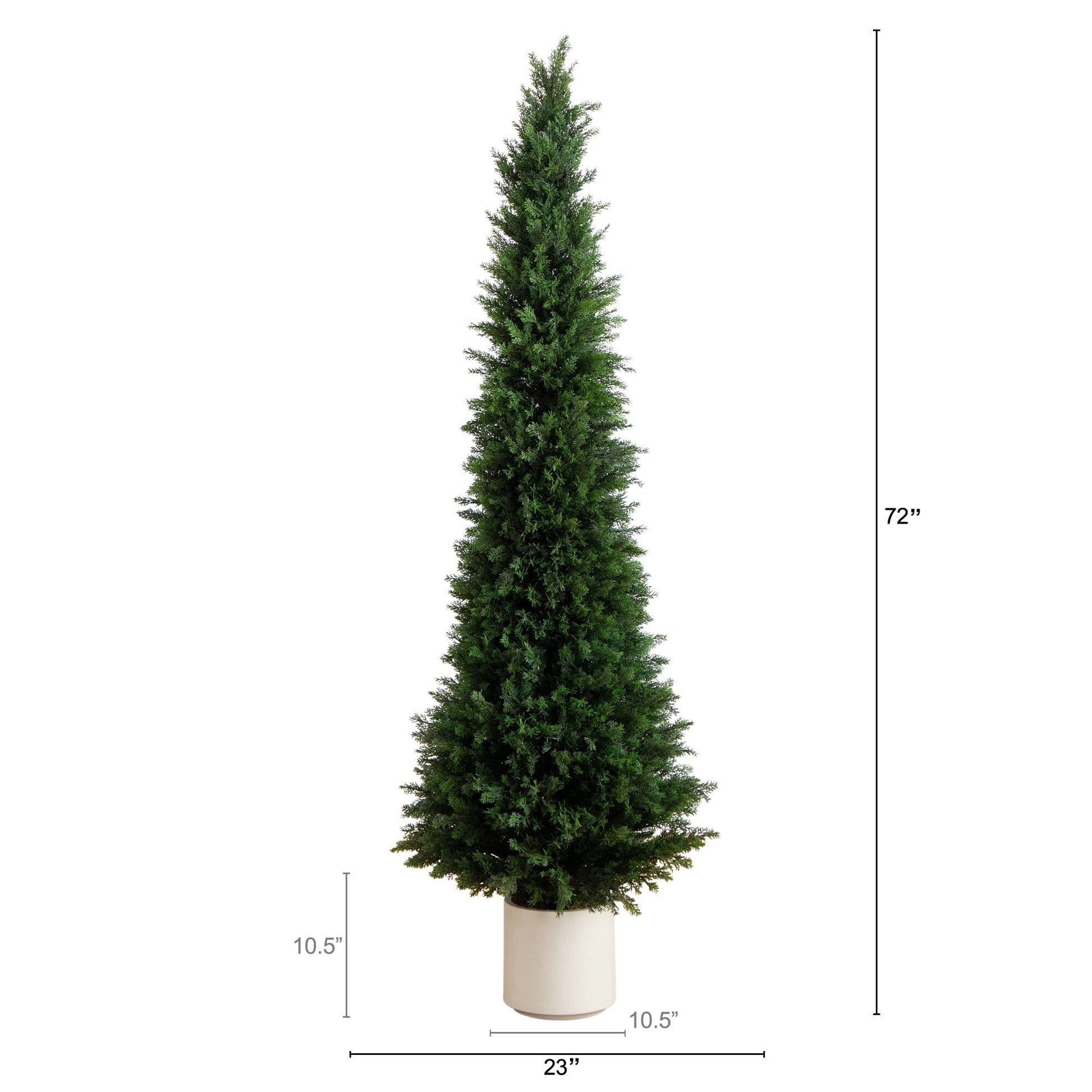 6’ UV Resistant Artificial Cedar Tree in Decorative White Planter (Indoor/Outdoor) - Tampa Home & Garden Store