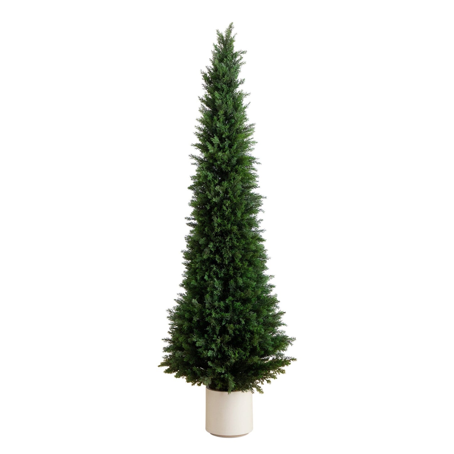 6’ UV Resistant Artificial Cedar Tree in Decorative White Planter (Indoor/Outdoor) - Tampa Home & Garden Store