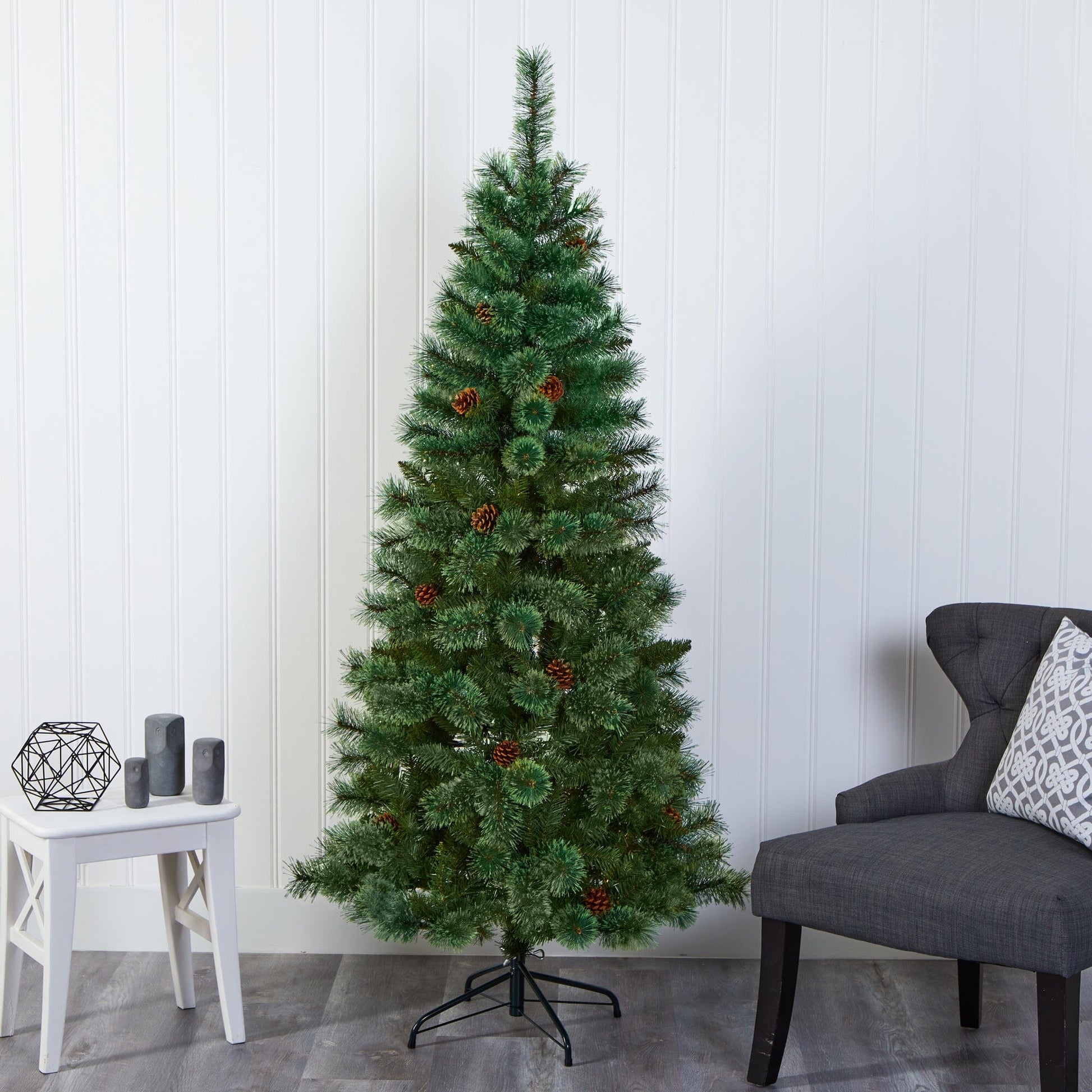 6’ White Mountain Pine Artificial Christmas Tree with 477 Bendable Branches - Tampa Home & Garden Store