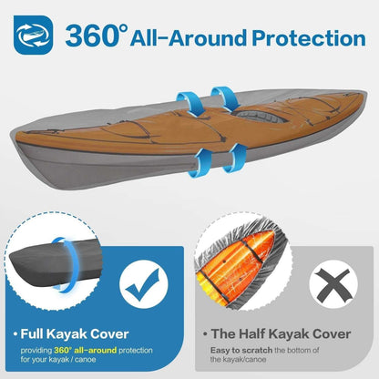 600D Kayak Cover with upgraded zipper closure, waterproof UV protection for kayak by Dikasun on Tampa Home & Garden Store