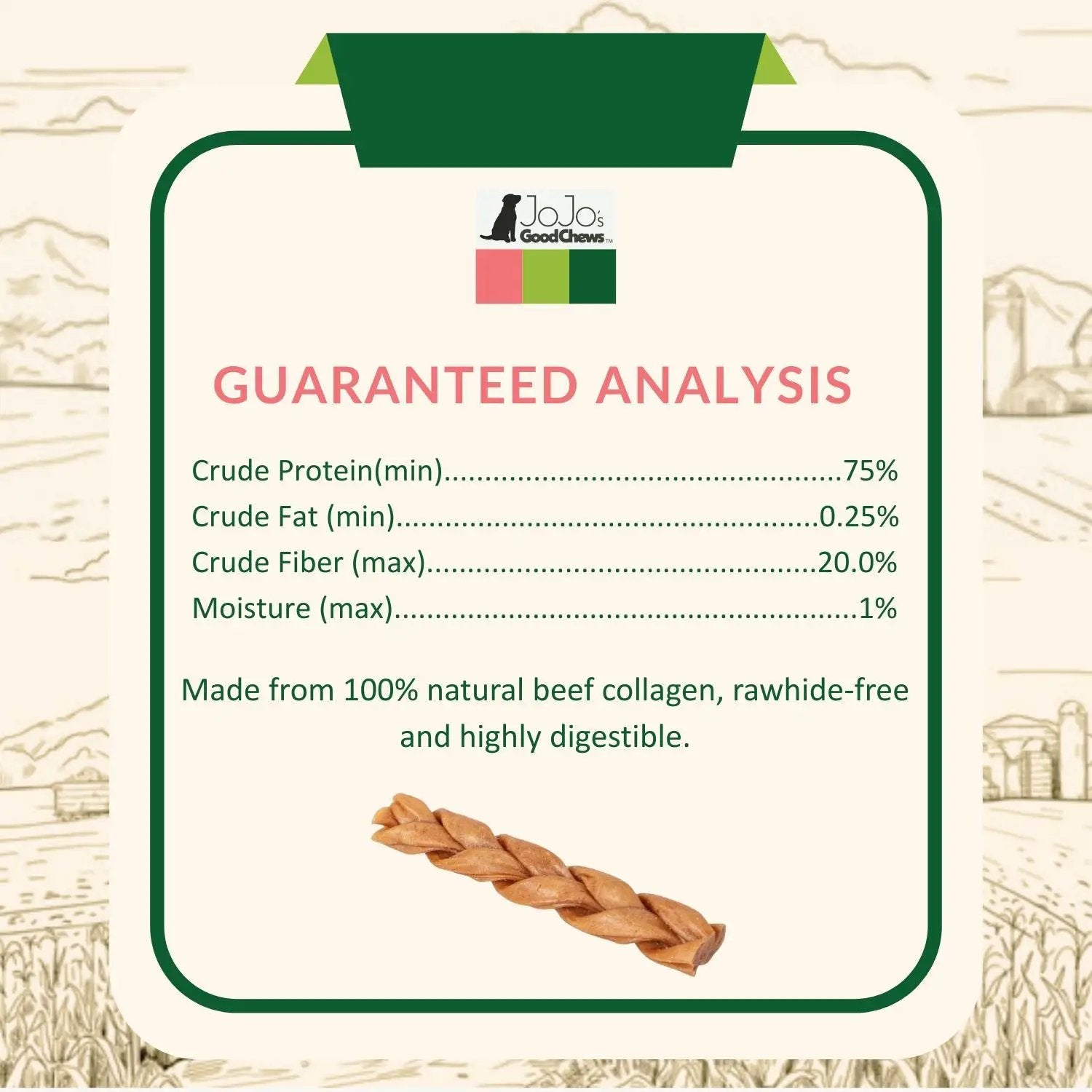 All-Natural Braided Collagen Stick Dog Treats, 6-inch, JoJo's Good Chews by American Pet Supplies on Tampa Home & Garden Store