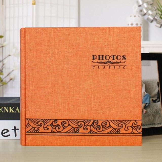 Orange 6-inch photo album with decorative bottom border and PHOTOS CLASSIC label on cover on Tampa Home & Garden Store