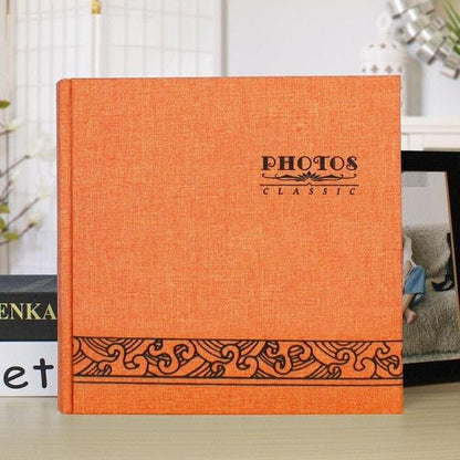 Orange 6-inch photo album with decorative bottom border and PHOTOS CLASSIC label on cover on Tampa Home & Garden Store