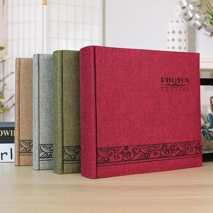 6-inch Intert Photo Album 200 Pages Slip Memo Scrapbook by Stevvex, assorted cloth covers on Tampa Home & Garden Store