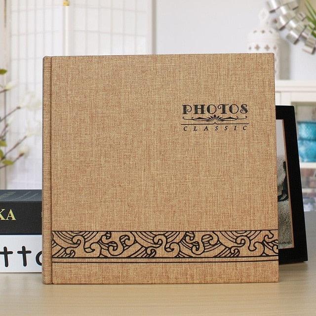 Stevvex 6-inch photo album beige burlap cover, 200 pages on Tampa Home & Garden Store