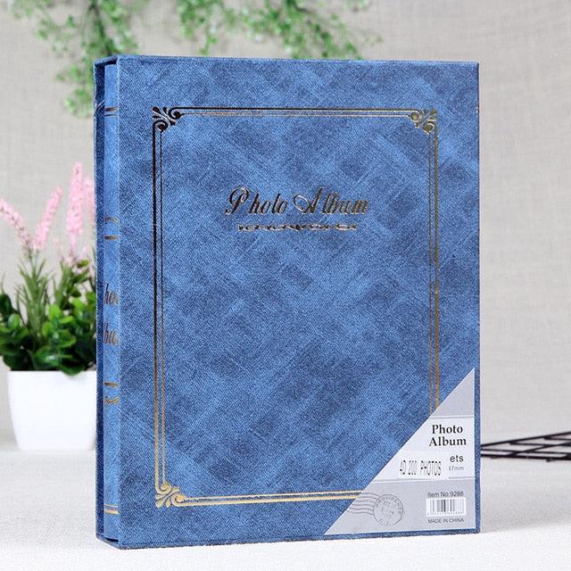 6 Inch Photo Album Holder blue textured cover with gold foil border Stevvex Photo Albums on Tampa Home & Garden Store