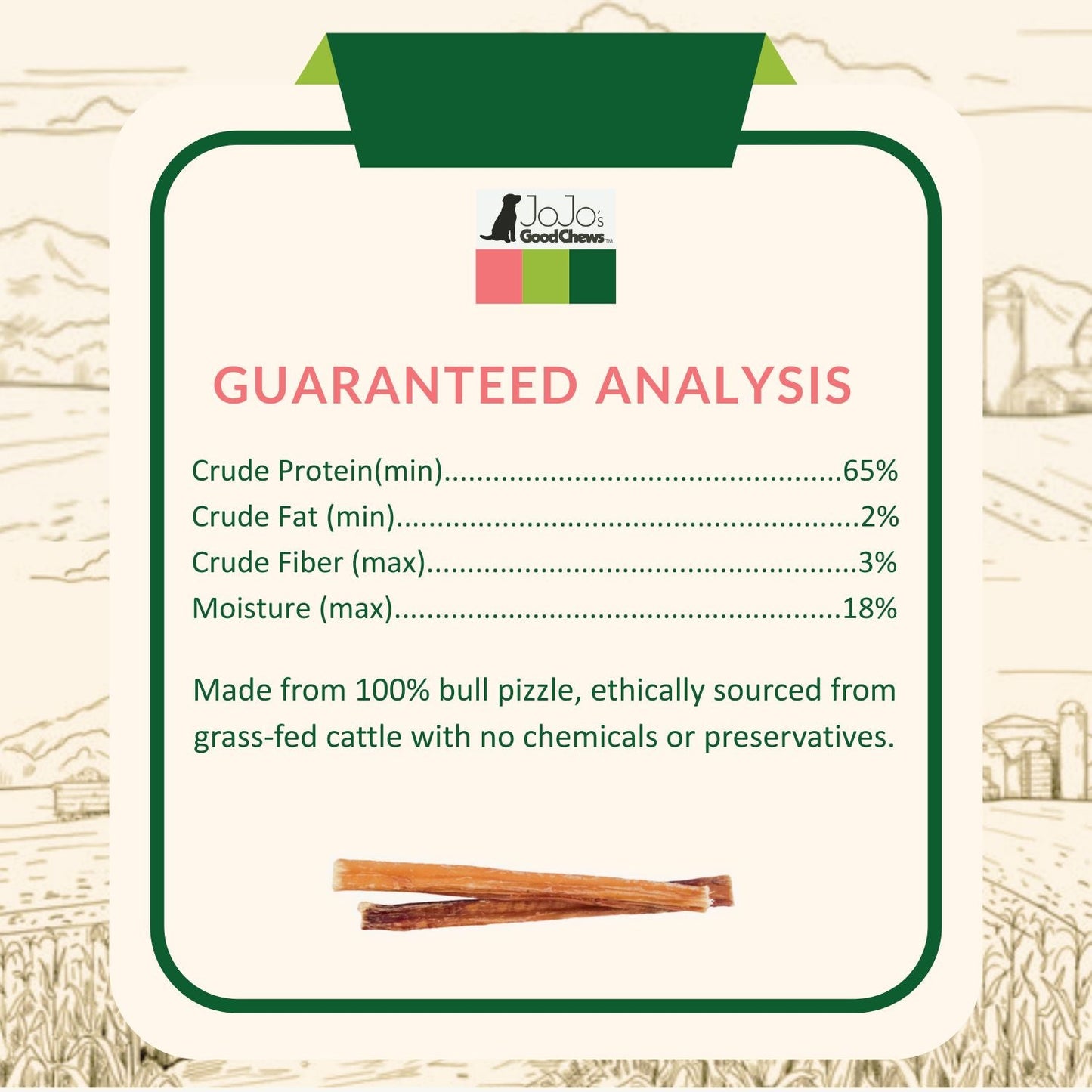 Golosinas naturales de carne de res para perros: ricas en nutrientes y proteínas, de 15 cm (paquete de 4)