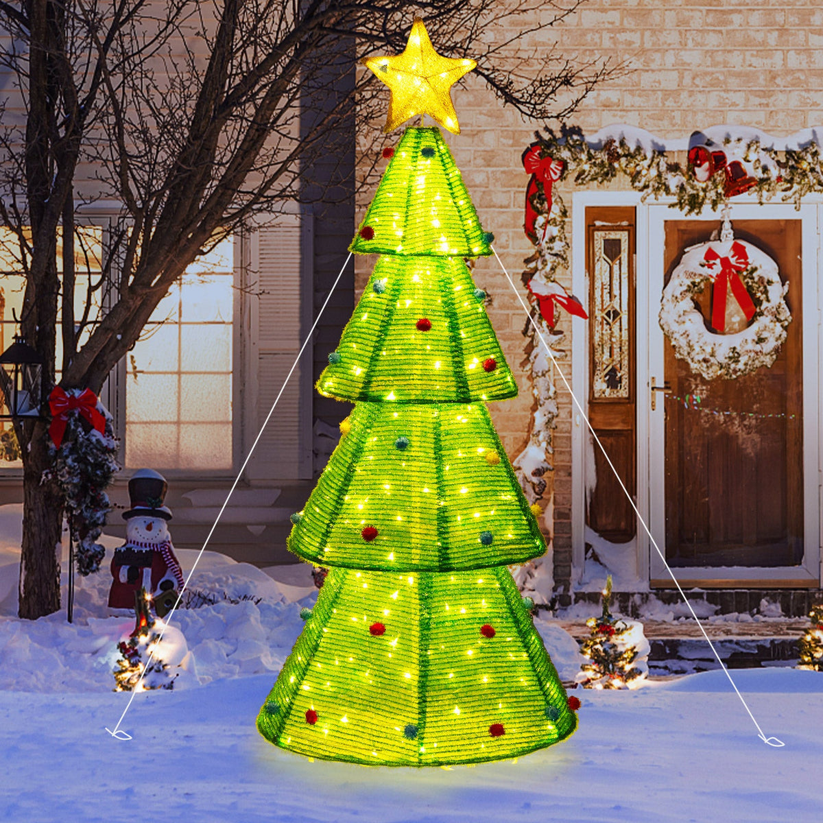 DirectDeals 6.2 ft collapsible Christmas tree with 200 LED lights and star topper on Tampa Home & Garden Store