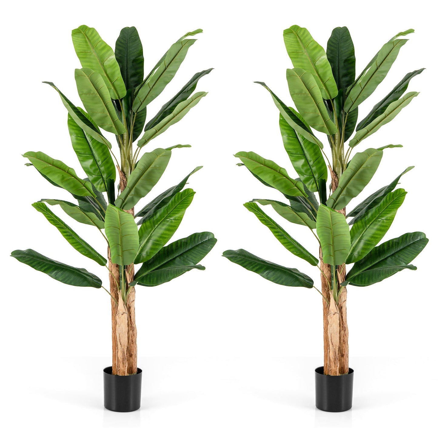 5.5/6.5 pies de alto Árbol de plátano artificial con 10/27 hojas grandes - 6.5 pies