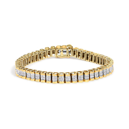 14K yellow gold tennis bracelet with 3.0 cttw princess-cut diamonds in invisible-set links on Tampa Home & Garden Store