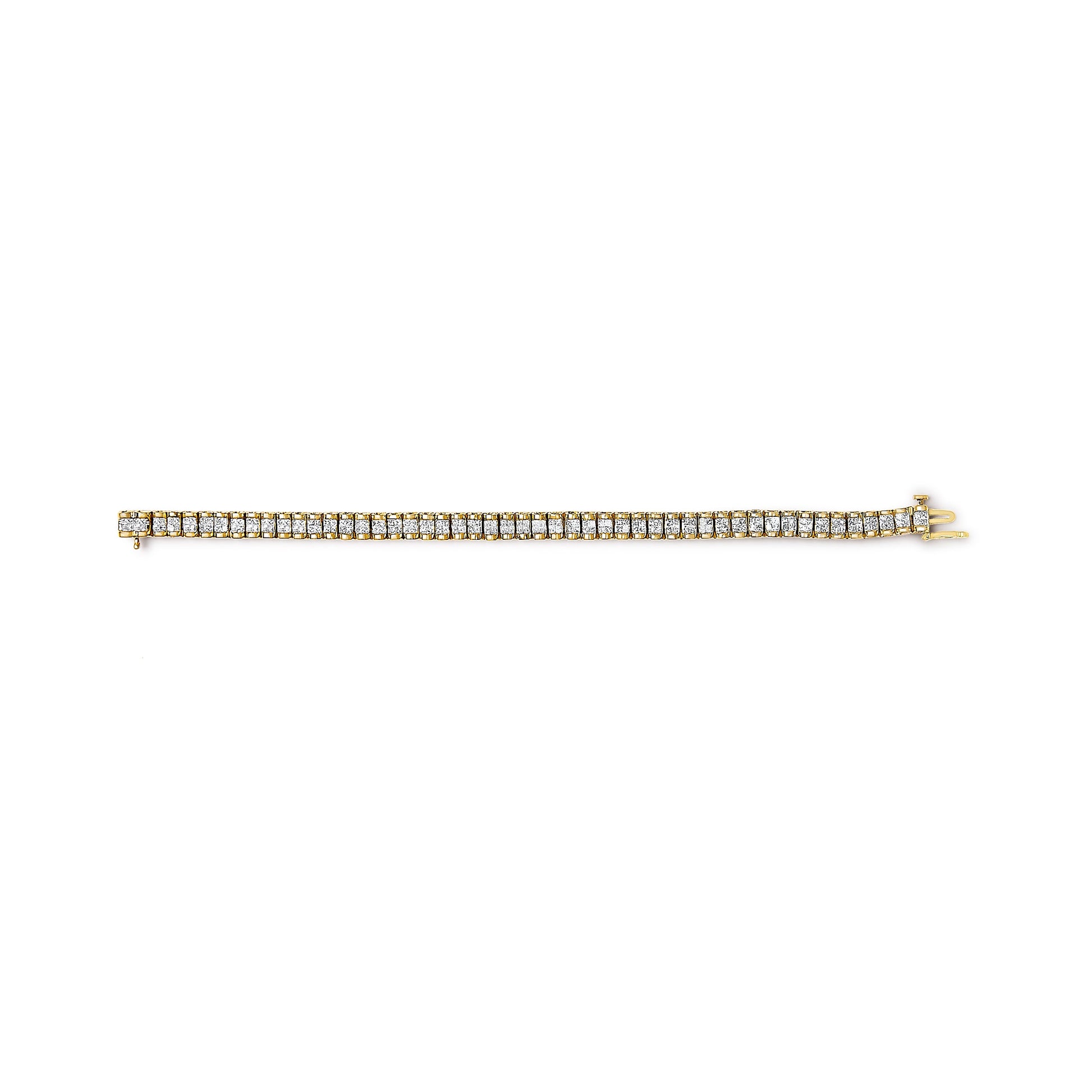 14K yellow gold tennis bracelet by Bids.com princess-cut quad invisible set 3.0 cttw 7 in on Tampa Home & Garden Store