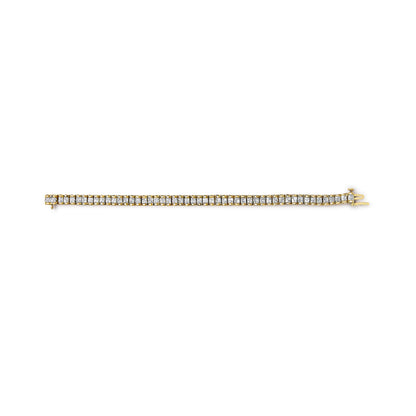 14K yellow gold tennis bracelet by Bids.com princess-cut quad invisible set 3.0 cttw 7 in on Tampa Home & Garden Store