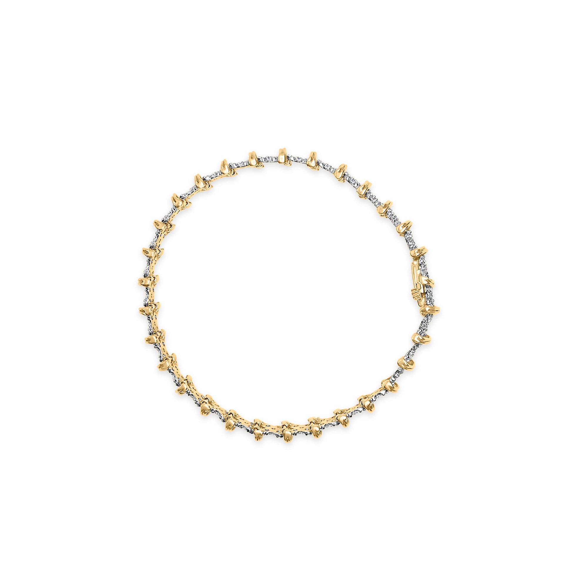Bracelet: 10K yellow gold plated over .925 silver with 2.0 cttw diamond cluster X-link 7 in on Tampa Home & Garden Store