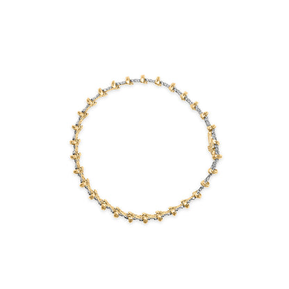 Bracelet: 10K yellow gold plated over .925 silver with 2.0 cttw diamond cluster X-link 7 in on Tampa Home & Garden Store