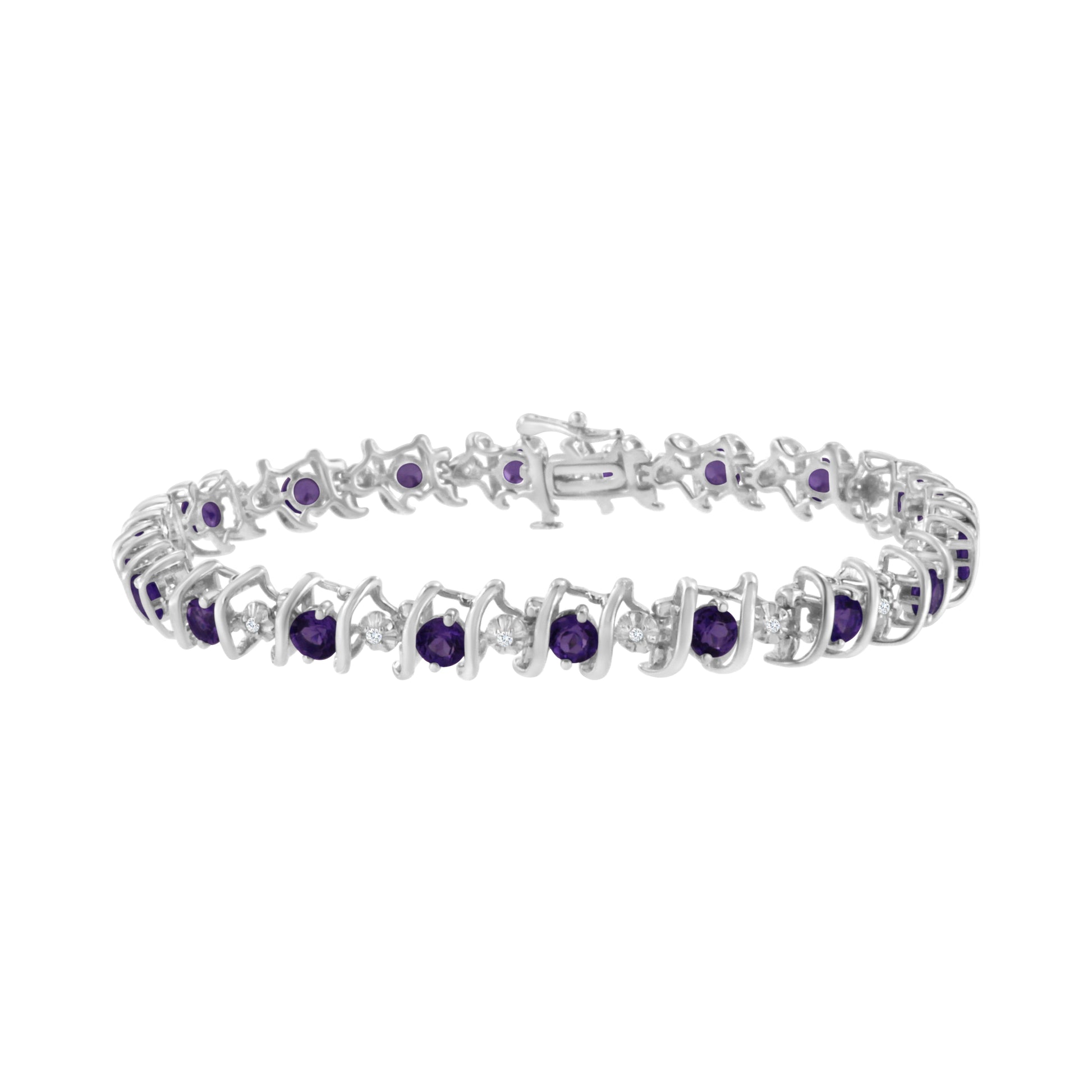 Bracelet by Bids.com sterling silver tennis with lab-grown blue sapphire stones and 4 Cttw diamonds on Tampa Home & Garden Store