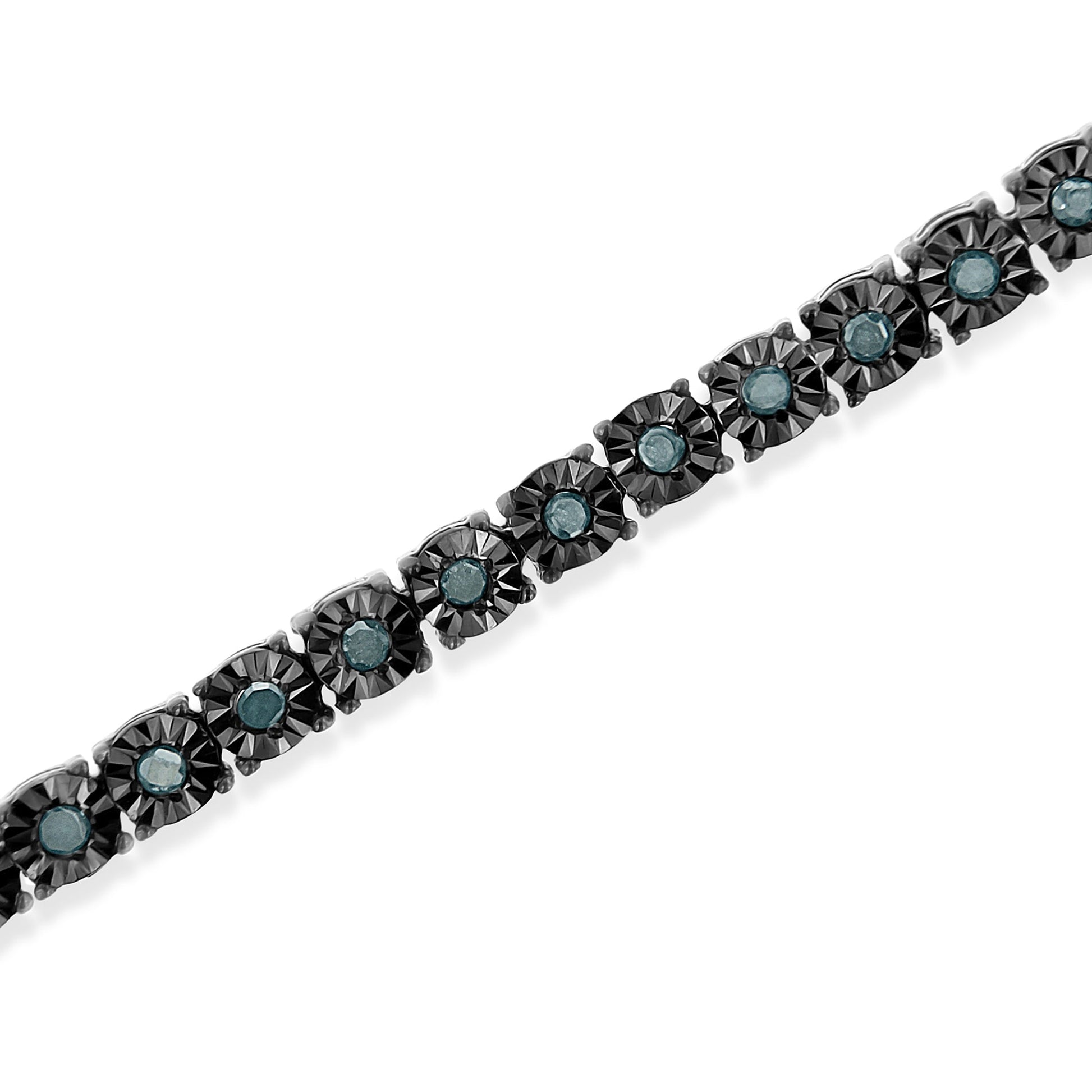Black rhodium plated tennis bracelet with blue stones, 7-inch, .925 silver, Bids.com on Tampa Home & Garden Store