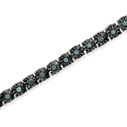 Black rhodium plated tennis bracelet with blue stones, 7-inch, .925 silver, Bids.com on Tampa Home & Garden Store