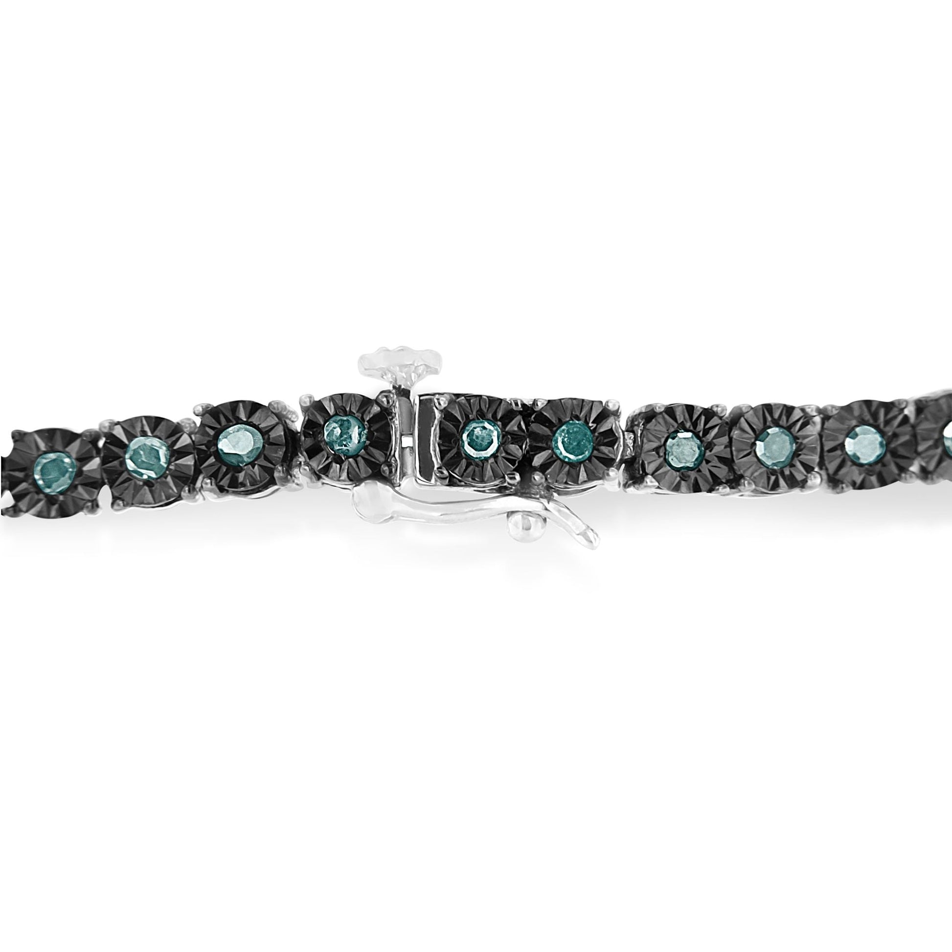 Tennis bracelet black rhodium plated .925 silver with blue diamonds, 7in length by Bids.com on Tampa Home & Garden Store