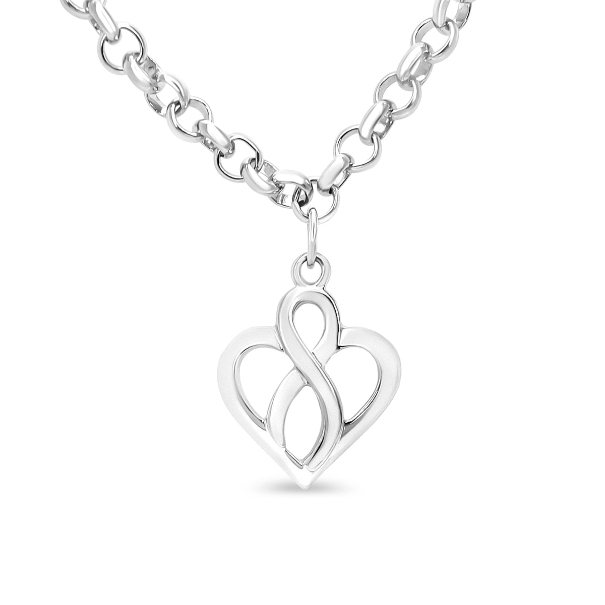 Sterling silver open heart with infinity charm bracelet size 7 by Bids.com on Tampa Home & Garden Store