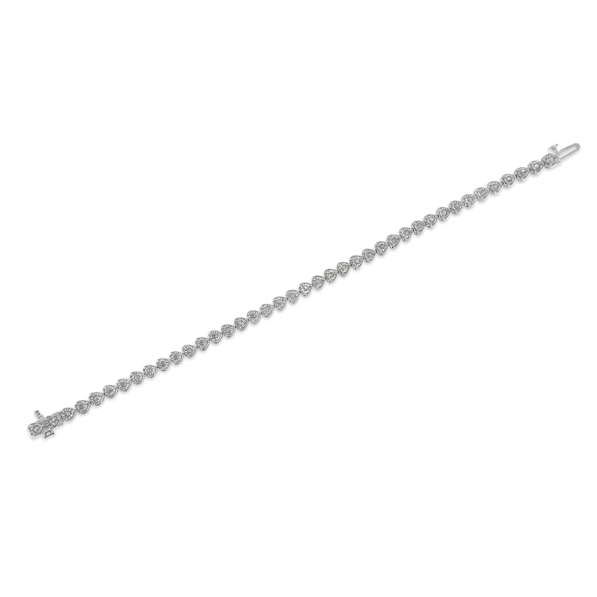 Bracelet .925 Sterling Silver 1.0 Cttw Miracle Heart-Link Tennis 7in I-J I2-I3 Bids.com on Tampa Home & Garden Store