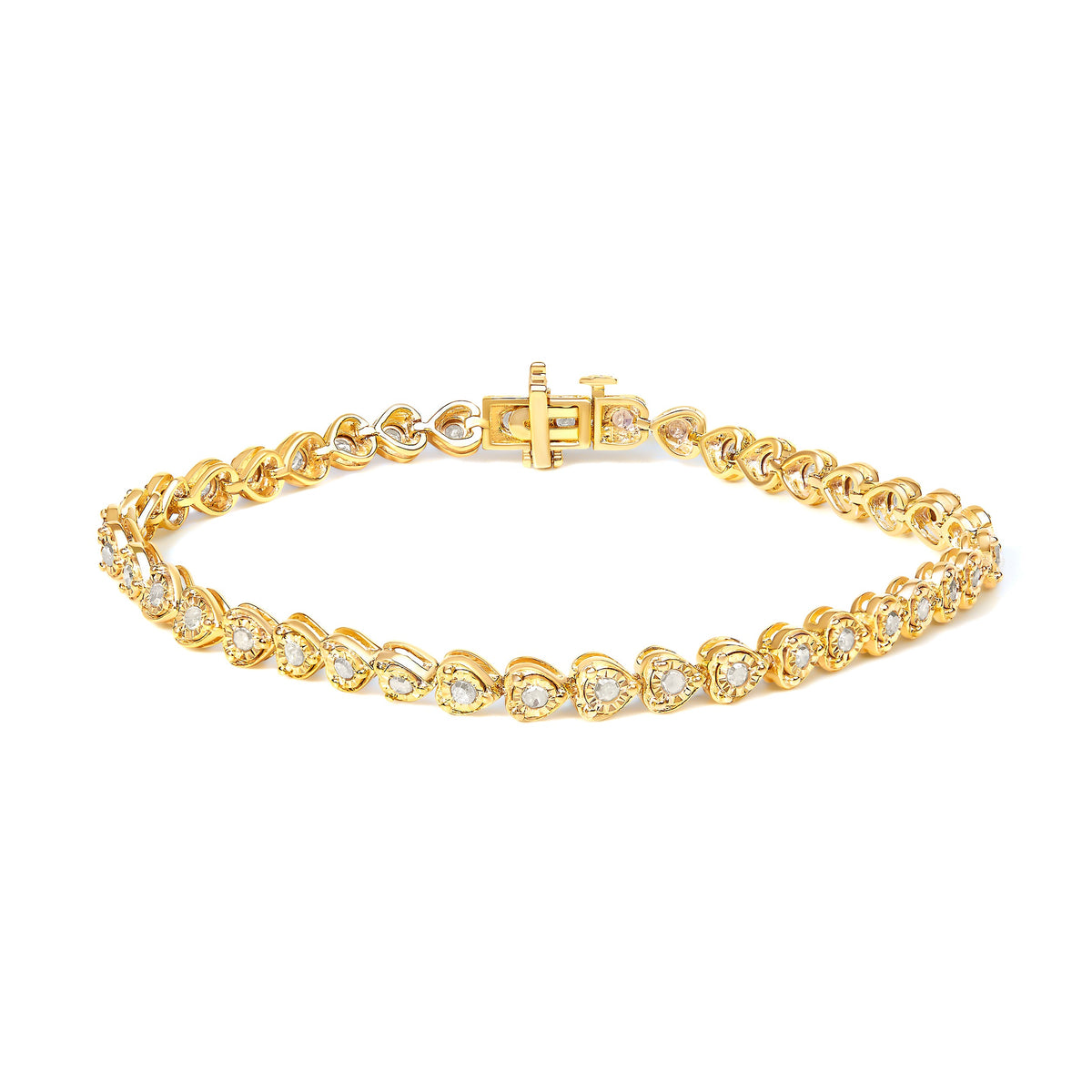 Miracle Set heart-link tennis bracelet 7in, 1.0cttw, I-J color, I2-I3 clarity, Bids.com on Tampa Home & Garden Store