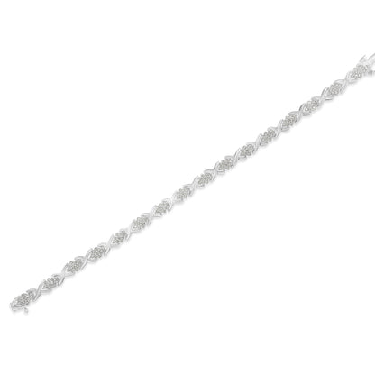 Diamond Cluster X-Link tennis bracelet in .925 sterling silver, 1-1/2 cttw, 7in, I-J color on Tampa Home & Garden Store