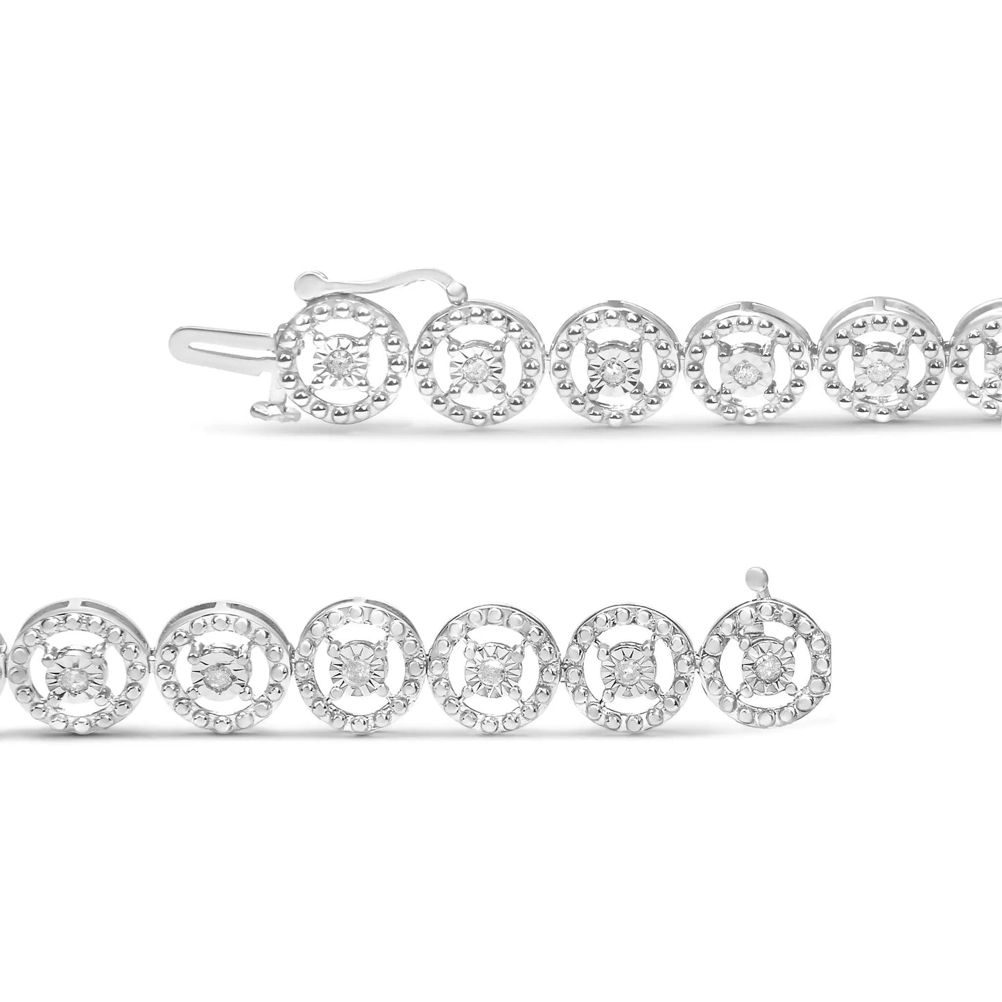 Sterling silver bracelet with 1/2 Cttw diamonds in nested circle links, 7-in by Bids.com on Tampa Home & Garden Store
